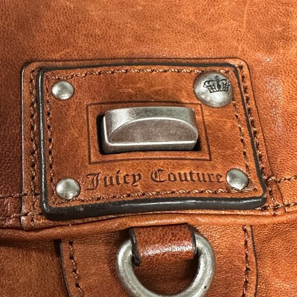 Vintage Y2K Juicy Couture brown Leather Bag with Heavy Chain Strap - Picture 8 of 16